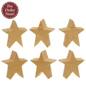 6 Set - Gold Wooden Stars