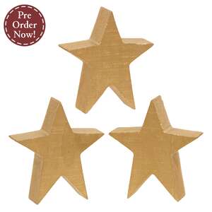 3 Set - Gold Wooden Stars