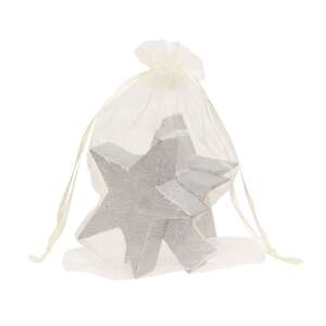 3 Set - Silver Wooden Stars