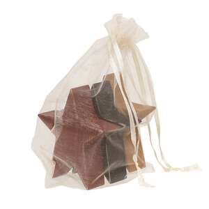 3 Set - Mustard, Burgundy, and Black Wooden Stars