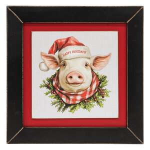 Happy Hogidays Framed Print - 9" sq. - 3 Asstd.