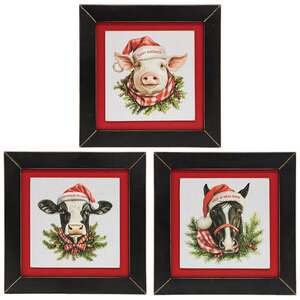 Happy Hogidays Framed Print - 9" sq. - 3 Asstd.
