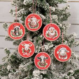 Down on the Farm Round Ornament - 6 Asstd.