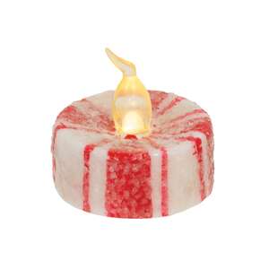 Glittered Candy Cane Timer Tealight