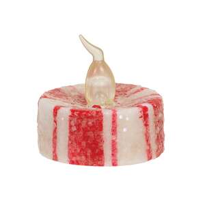 Glittered Candy Cane Timer Tealight