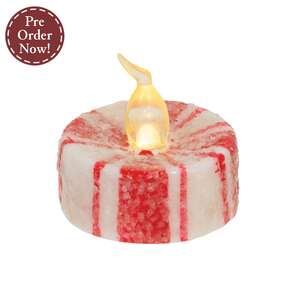 Glittered Candy Cane Timer Tealight