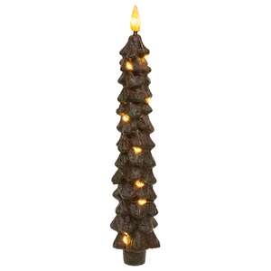 Grungy Green Remote Control LED Wrapped Christmas Tree Candle - 9.75"H