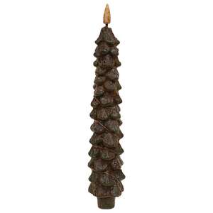 Grungy Green Remote Control LED Wrapped Christmas Tree Candle - 9.75"H