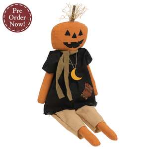 Pumpkin Doll with Moon Necklace - 23.5"H