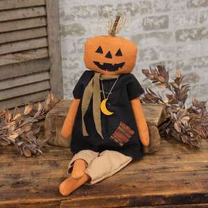 Pumpkin Doll with Moon Necklace - 23.5"H