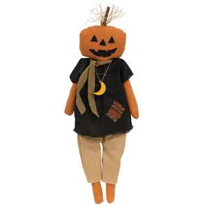 Pumpkin Doll with Moon Necklace - 23.5"H
