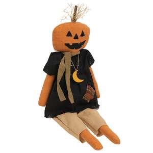 Pumpkin Doll with Moon Necklace - 23.5"H