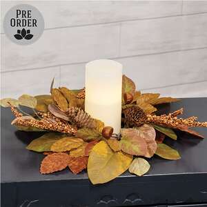 Whispering Fall Leaves Candle Ring - 4.5"