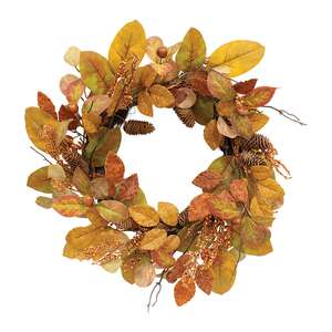 Whispering Fall Leaves Wreath - 22"