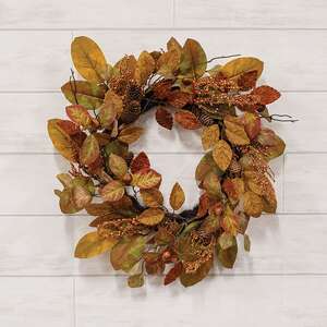 Whispering Fall Leaves Wreath - 22"