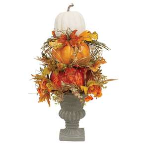 Autumn Floral Pumpkin Centerpiece - 25"H