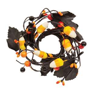 Spooky Candy Corn & Berries Candle Ring - 1.5"