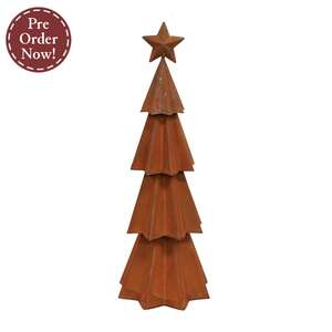 Rusted Metal Christmas Tree - 18"H