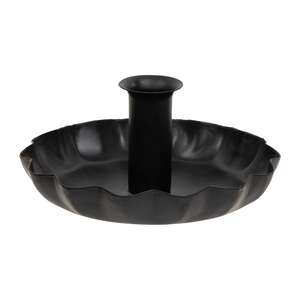 Black Metal Fluted Taper Holder Pan