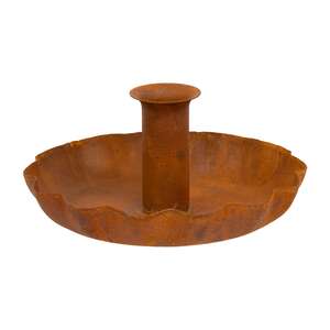 Rusty Metal Fluted Taper Holder Pan