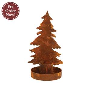 Rusty Christmas Tree Taper Holder - 4.5"
