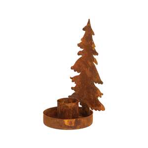 Rusty Christmas Tree Taper Holder - 4.5"