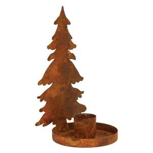 Rusty Christmas Tree Taper Holder - 5.5"