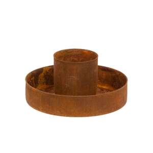 Rusty Metal Round Taper Holder - 2.25"W