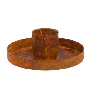 Rusty Metal Round Taper Holder - 2.75"W