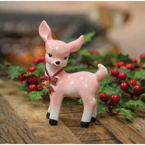 Pink Glittered Resin Reindeer - 4.5"