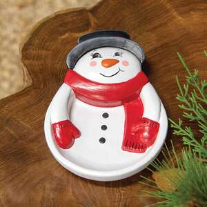 Nostalgic Resin Snowman Trinket Dish