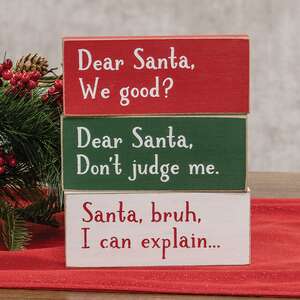 Santa Bruh Rectangle Block - 3 Asstd.