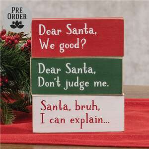 Santa Bruh Rectangle Block - 3 Asstd.