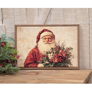 Olde Thyme Christmas Santa Framed Canvas - 12.5 x 8.5