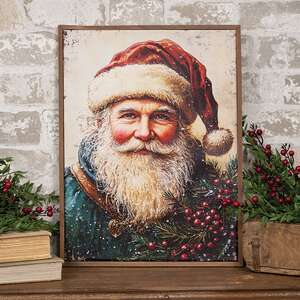 Nordic Noel Santa Framed Canvas - 12.5x16.5