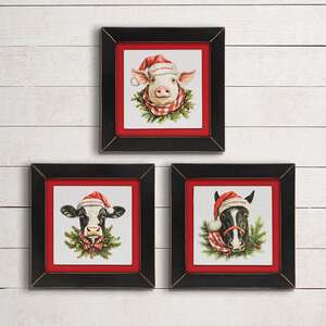 Happy Hogidays Framed Print - 9" sq. - 3 Asstd.