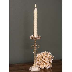 Distressed Metal Bow Taper Holder - 10"H