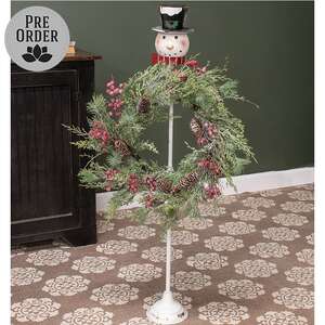 Metal Snowman Wreath Stand