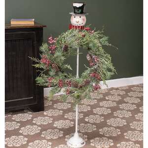 Metal Snowman Wreath Stand