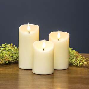 Ivory Blow Out Timer Pillar - 3" x 4"