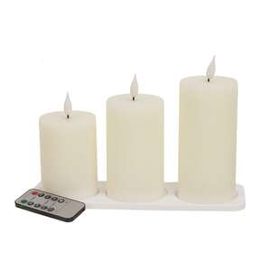 3/Set - Ivory Rechargeable Timer Pillars