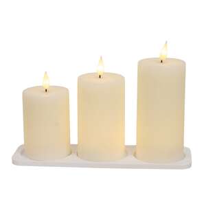 3/Set - Ivory Rechargeable Timer Pillars