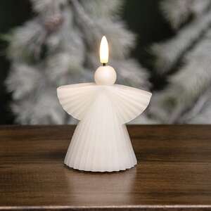 Ivory Angel LED Timer Candle - 5"