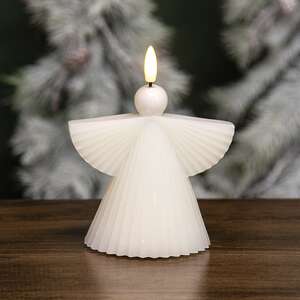 Ivory Angel LED Timer Candle - 6"