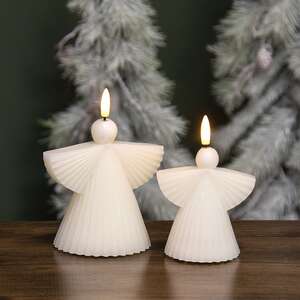Ivory Angel LED Timer Candle - 6"