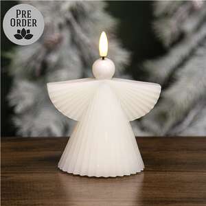 Ivory Angel LED Timer Candle - 6"
