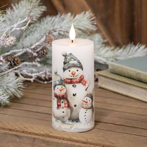 Snowman Family Timer Pillar - 6"