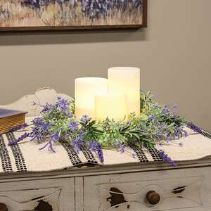 Golden Trumpet & Lavender Candle Ring - 6-1/2 In