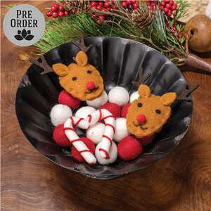 Felted Reindeer & Candy Cane Bowl Filler