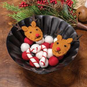 Felted Reindeer & Candy Cane Bowl Filler